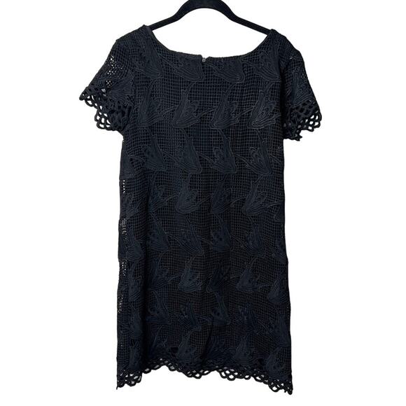Women's Cremieux Short Sleeve Lace Dress Preppy Black Summer Dress Size Small - Picture 1 of 8
